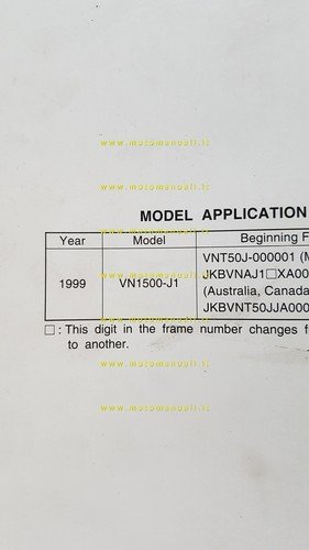 Kawasaki Vulcan 1500 Drifter 1999 manuale officina originale INGLESE shop …