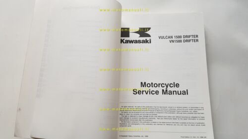 Kawasaki Vulcan 1500 Drifter 1999 manuale officina originale INGLESE shop …