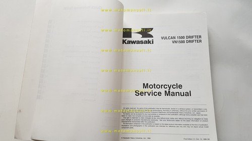 Kawasaki Vulcan 1500 Drifter 1999 manuale officina originale INGLESE shop …