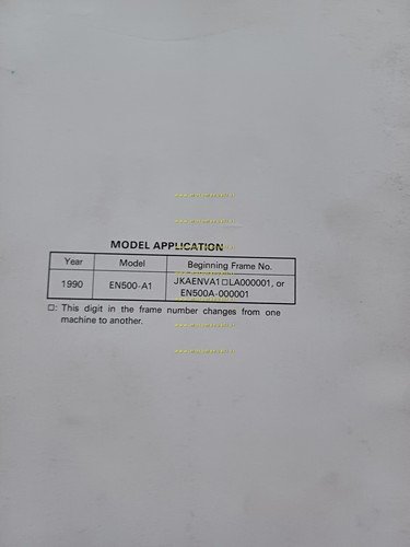 Kawasaki Vulcan 500 - EN 500 1990 SUPPLEMENTO manuale officina …