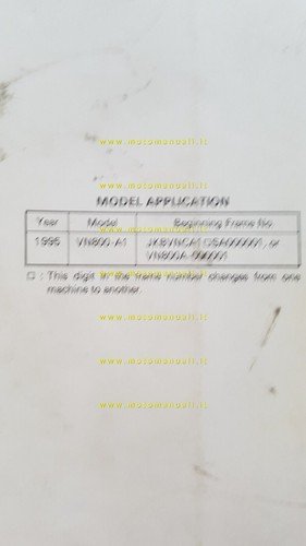 Kawasaki Vulcan 800 VN800-A1 1995 manuale officina INGLESE originale shop …