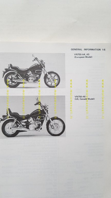 Kawasaki Vulcan VN 750 1985-93 manuale officina INGLESE originale shop …