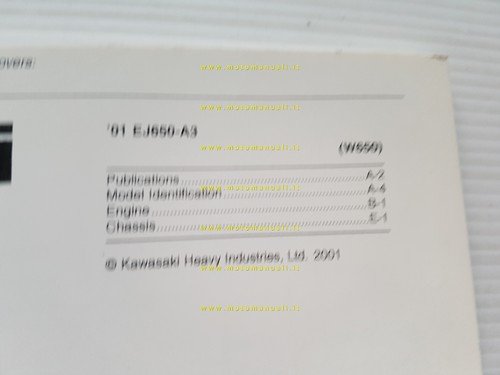 Kawasaki W 650 2001 (EJ650-A3) catalogo ricambi copia da microfiche …