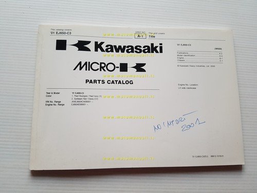 Kawasaki W 650 2001 (EJ650-C3) catalogo ricambi copia da microfiche …