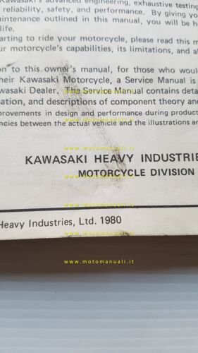 Kawasaki Z 1000 1980 manuale uso manutenzione inglese originale