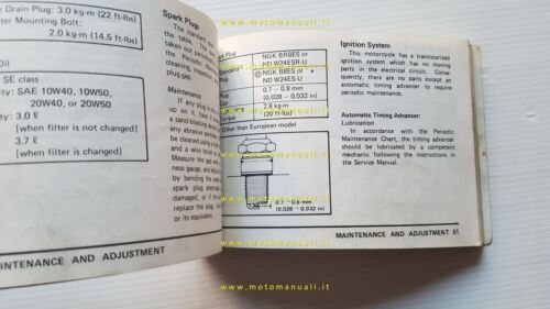 Kawasaki Z 1000 1980 manuale uso manutenzione inglese originale