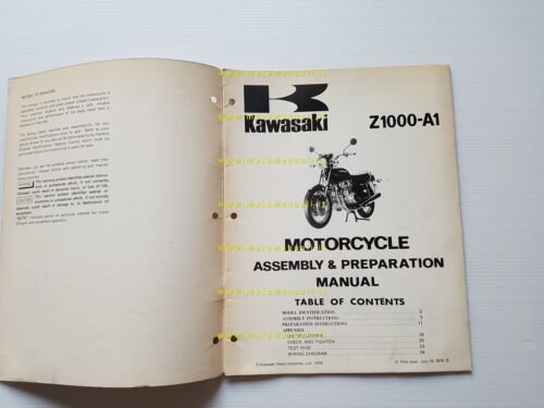 Kawasaki Z 1000 A-1 1976 manuale assemblaggio INGLESE originale
