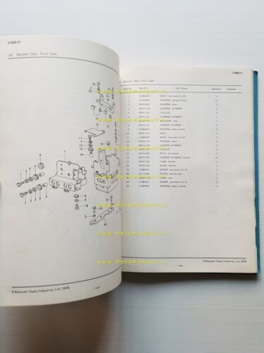 Kawasaki Z 1000-A1 1976 catalogo ricambi originale spare parts catalogue