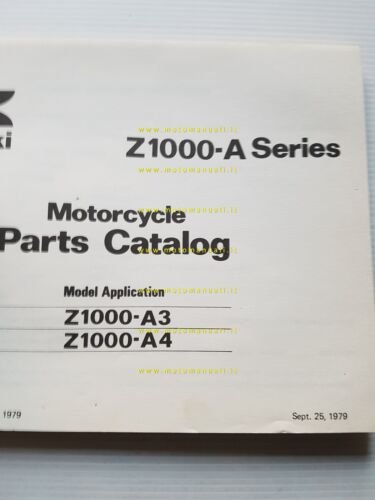Kawasaki Z 1000 A3-A4 MK II 1979-80 catalogo ricambi originale …