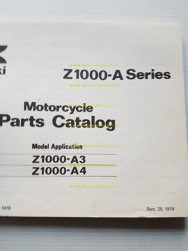Kawasaki Z 1000 A3-A4 MK II 1979-80 catalogo ricambi originale …