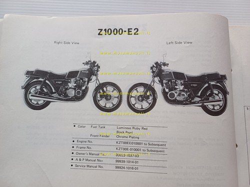 Kawasaki Z 1000 E1-E2 (ST) 1979 catalogo ricambi originale spare …