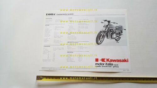 Kawasaki Z 1000 J 1981 depliant originale ITALIANO moto brochure