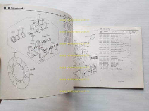 Kawasaki Z 1000 J1 1980-81 catalogo ricambi originale parts catalog