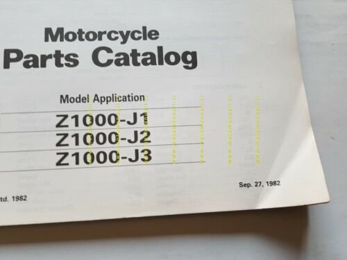 Kawasaki Z 1000 J1-J2-J3 1982 catalogo ricambi originale spare parts …