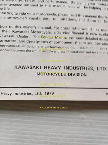 Kawasaki Z 1000 MKII 1979 manuale uso manutenzione libretto originale …