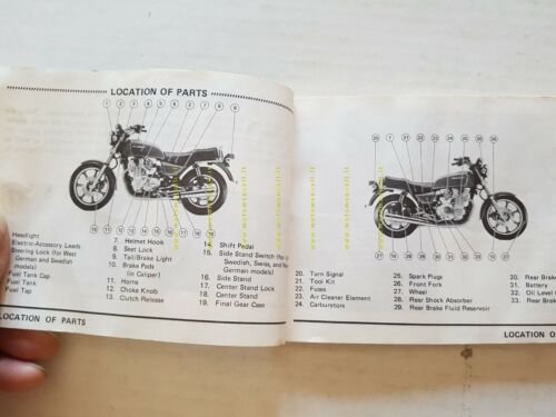 Kawasaki Z 1100 1980 manuale uso manutenzione originale inglese owner's …