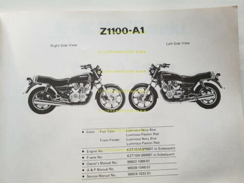 Kawasaki Z 1100 A1-A2 1981 catalogo ricambi originale spare parts …