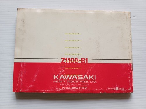 KAWASAKI Z 1100 GP 1981 manuale uso manutenzione libretto INGLESE …