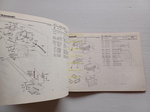 Kawasaki Z 1100 GP B1 1981 catalogo ricambi originale spare …