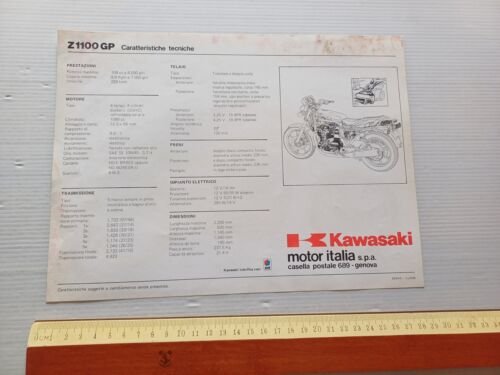 Kawasaki Z 1100 GP (GPz) 1981 depliant ITALIANO originale