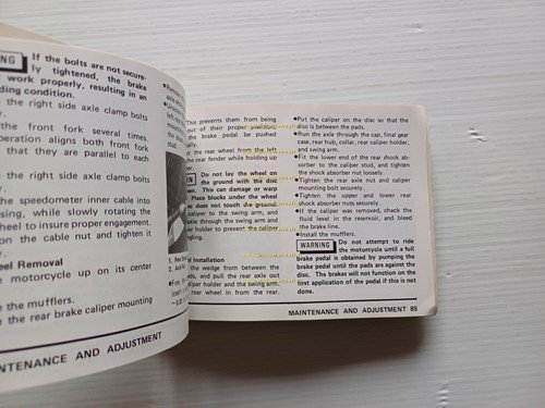 Kawasaki Z 1300 1979 manuale uso manutenzione libretto originale inglese