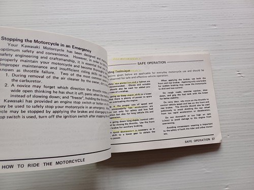 Kawasaki Z 1300 1979 manuale uso manutenzione libretto originale inglese