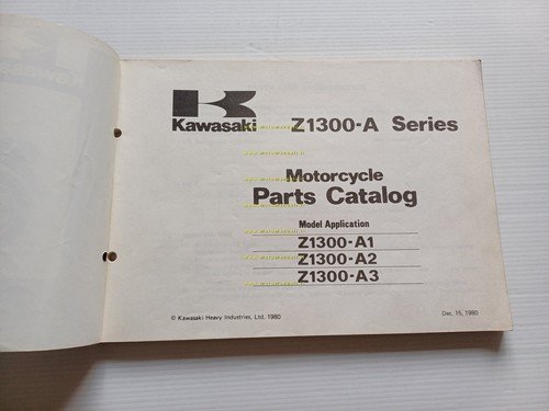 Kawasaki Z 1300 A1-A2-A3 1980-1 catalogo ricambi originale spare parts …