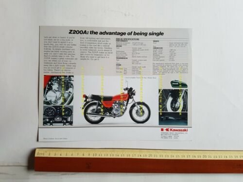 Kawasaki Z 200 A depliant originale moto TESTO INGLESE