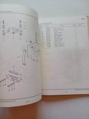 Kawasaki Z 200 A1 1977 catalogo ricambi originale