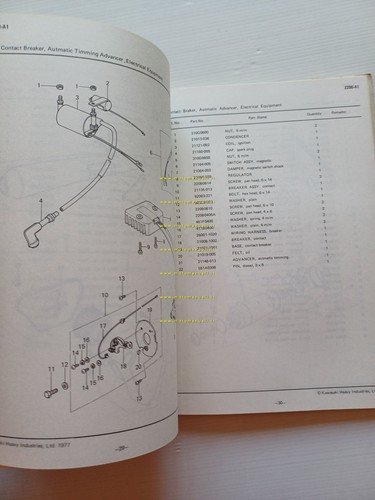 Kawasaki Z 200 A1 1977 catalogo ricambi originale