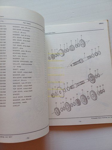 Kawasaki Z 200 A1 1977 catalogo ricambi originale