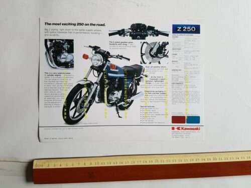 Kawasaki Z 250 A depliant originale moto TESTO INGLESE
