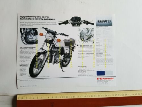 Kawasaki Z 250 B depliant originale moto TESTO INGLESE