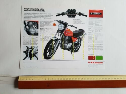 Kawasaki Z 250 C depliant originale moto TESTO INGLESE