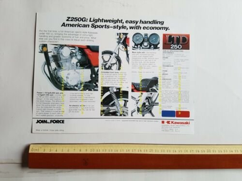 Kawasaki Z 250 G depliant originale moto TESTO INGLESE