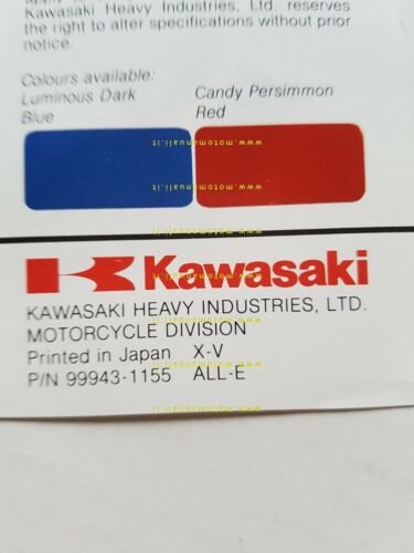 Kawasaki Z 250 G depliant originale moto TESTO INGLESE