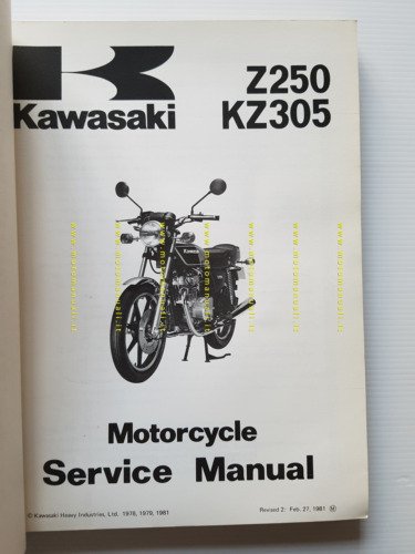 Kawasaki Z 250-KZ 305 1979-81 manuale officina INGLESE originale workshop …