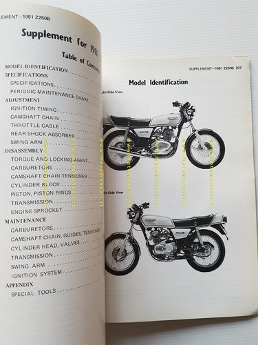 Kawasaki Z 250-KZ 305 1979-81 manuale officina INGLESE originale workshop …