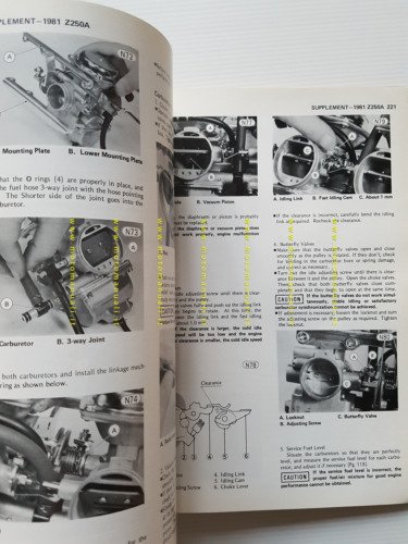 Kawasaki Z 250-KZ 305 1979-81 manuale officina INGLESE originale workshop …