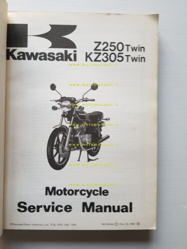 Kawasaki Z 250-KZ 305 1979-83 manuale officina INGLESE originale workshop …
