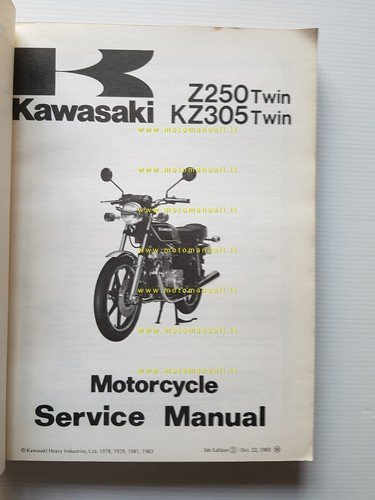 Kawasaki Z 250-KZ 305 1979-83 manuale officina INGLESE originale workshop …
