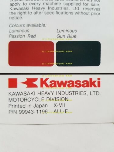 Kawasaki Z 250 LTD depliant originale moto TESTO INGLESE