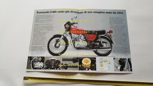 Kawasaki Z 400 1977 depliant originale ITALIANO moto brochure