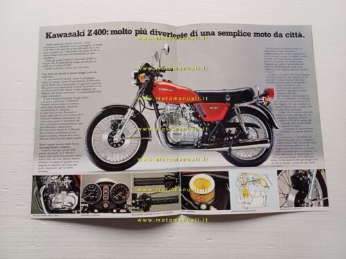 Kawasaki Z 400 1977 depliant originale ITALIANO moto brochure