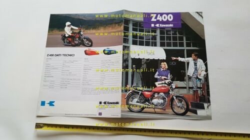 Kawasaki Z 400 1977 depliant originale ITALIANO moto brochure