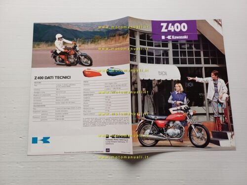 Kawasaki Z 400 1977 depliant originale ITALIANO moto brochure