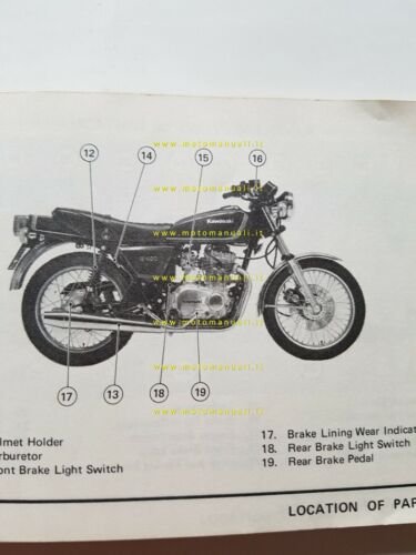 Kawasaki Z 400 1980 manuale uso manutenzione libretto originale INGLESE