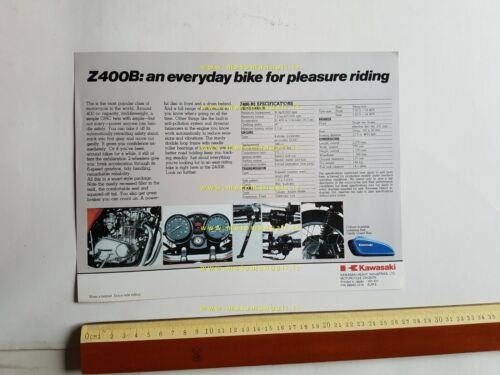 Kawasaki Z 400 B depliant originale moto TESTO INGLESE