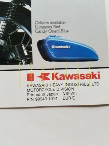 Kawasaki Z 400 B depliant originale moto TESTO INGLESE
