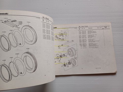 Kawasaki Z 400 B4 1980 catalogo ricambi originale spare parts …